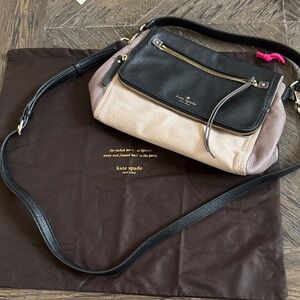 Kate Spade Black and Mauve Leather Crossbody Bag
